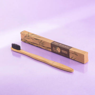 Brown natural bamboo toothbrush